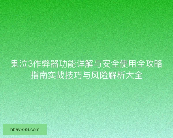 鬼泣3作弊器功能详解与安全使用全攻略指南实战技巧与风险解析大全